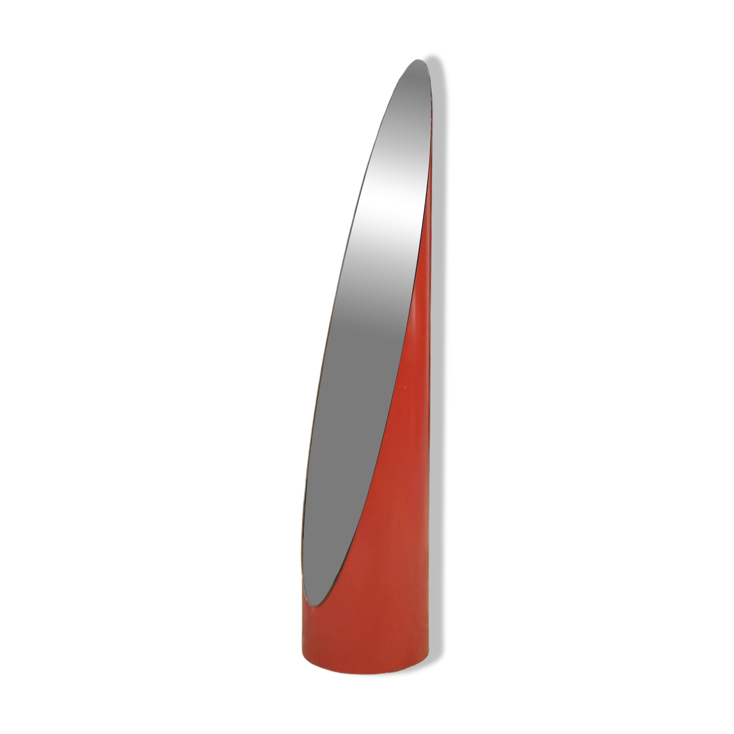 Miroir « Lipstick » en fibre laquée rouge 1970’s