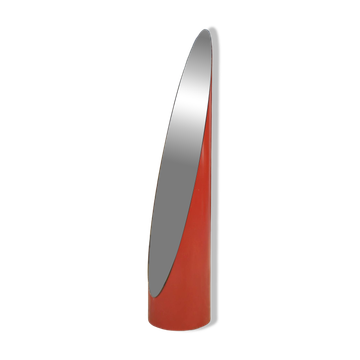 "Lipstick" mirror in red lacquered fibre 1970s