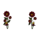 Pair of vintage Italian wall lamps in painted sheet metal. Decoration flowers. Year 50 60