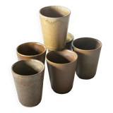 6 stoneware mazagrans/goblets from Digon Sarreguemines in very good condition