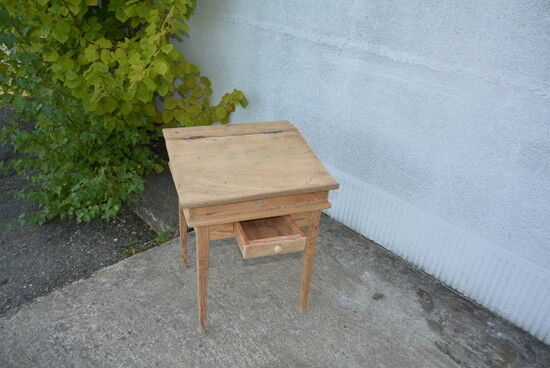 Child's desk made of natural wood