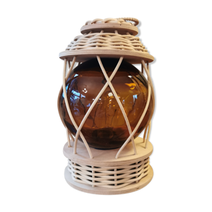 lampe vintage en bois - osier