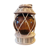 Lampe vintage en bois et osier