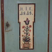 Armoire de mariage allemande antique 1818 peinte à la main