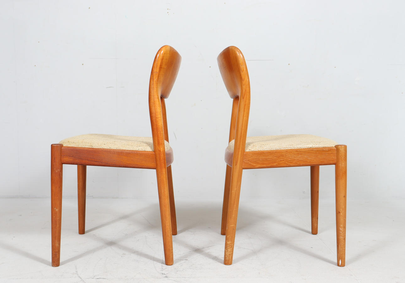 Niels Koefoed for Hornslet, 4 chairs / dining chairs, model '177', teak, 1960s, Denmark.