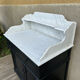 1900 bathroom furniture in black wood and white marble