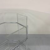 Octagonal glass and plexiglass table
