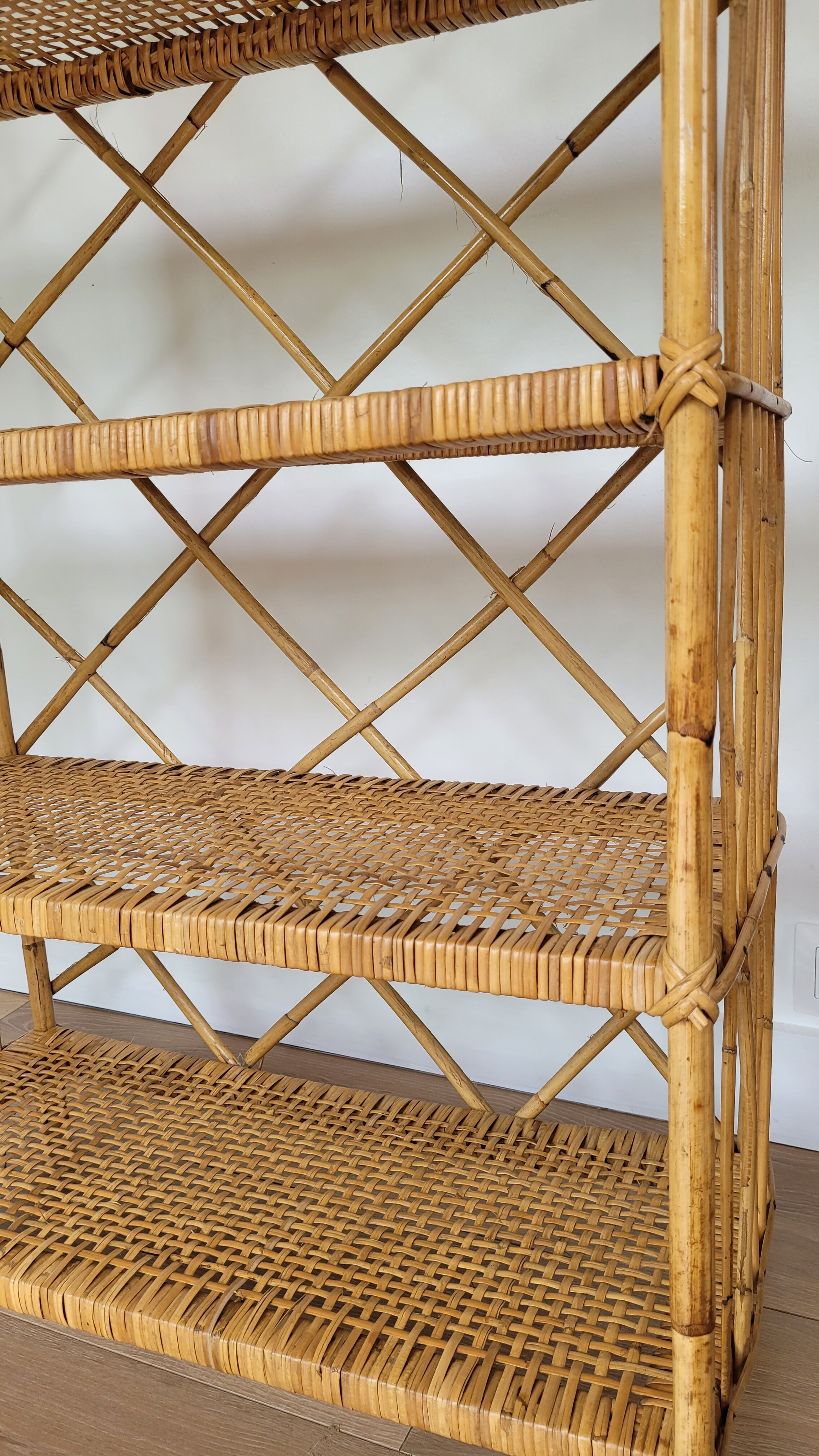Rattan shelves