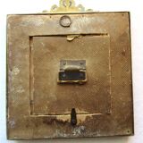 Empire square frame, in gilded bronze, Louis XVI knots, photo medallion