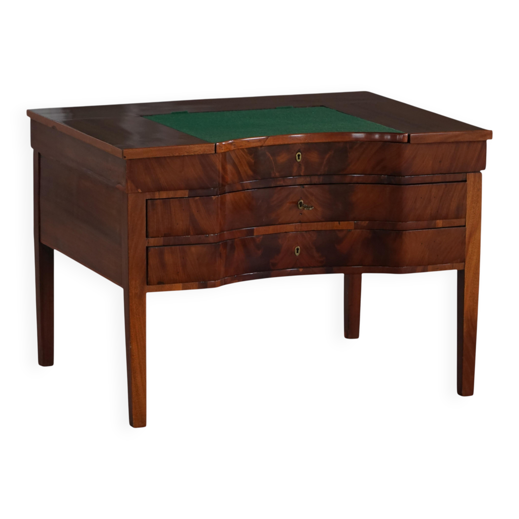 Antique mahogany desk, custom-made by a Danish cabinetmaker, early 1900s.