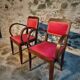 Pair of French Art Deco armchairs in beech, 1930s