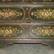 Antique Swedish commode hand-painted, two drawers out of three.