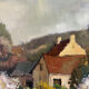Le printemps au hameau, huile sur toile signé