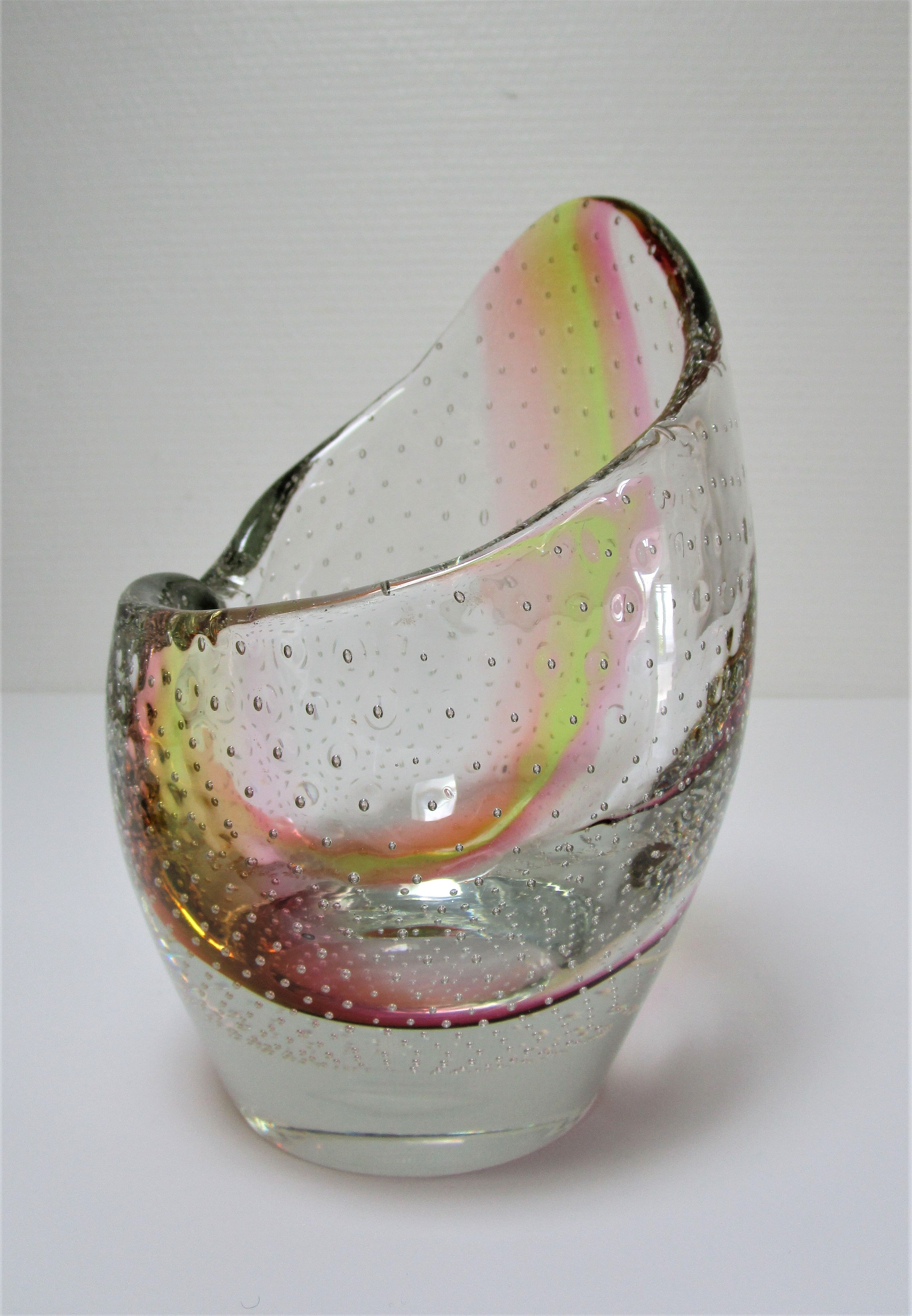 Murano bubble glass vase 70s