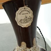 Lampe en céramique marron de Besigheimer Leuchten avec base éclairée