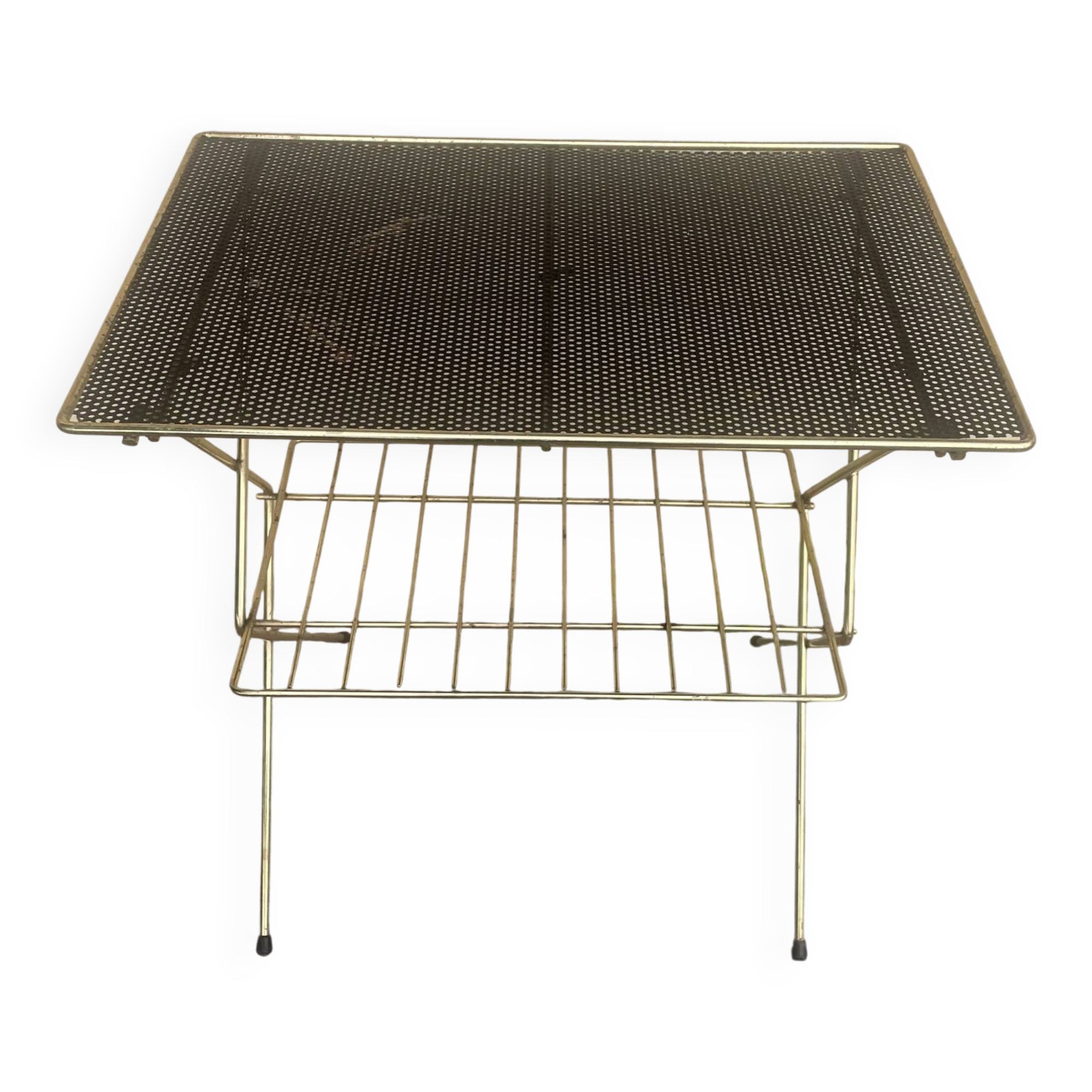 Vintage side table magazine rack