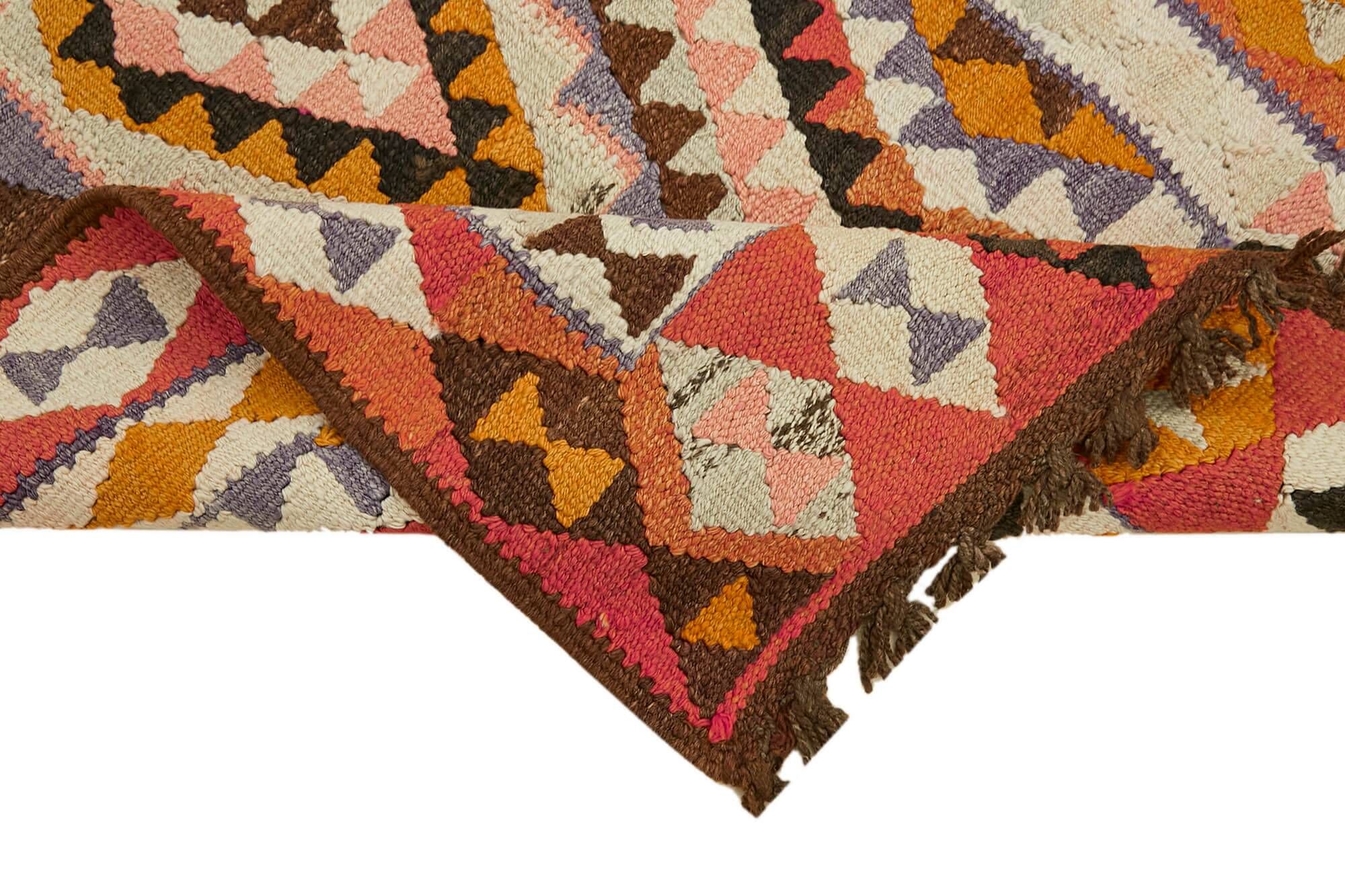 Turkish Handwoven Vintage Herki Kilim 92 cm x 292 cm