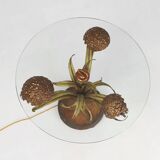 French Hollywood Regency Style Coffee Table with Lightning in Brass Flowers