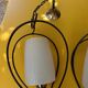 Pair of opaline glass pendant lights