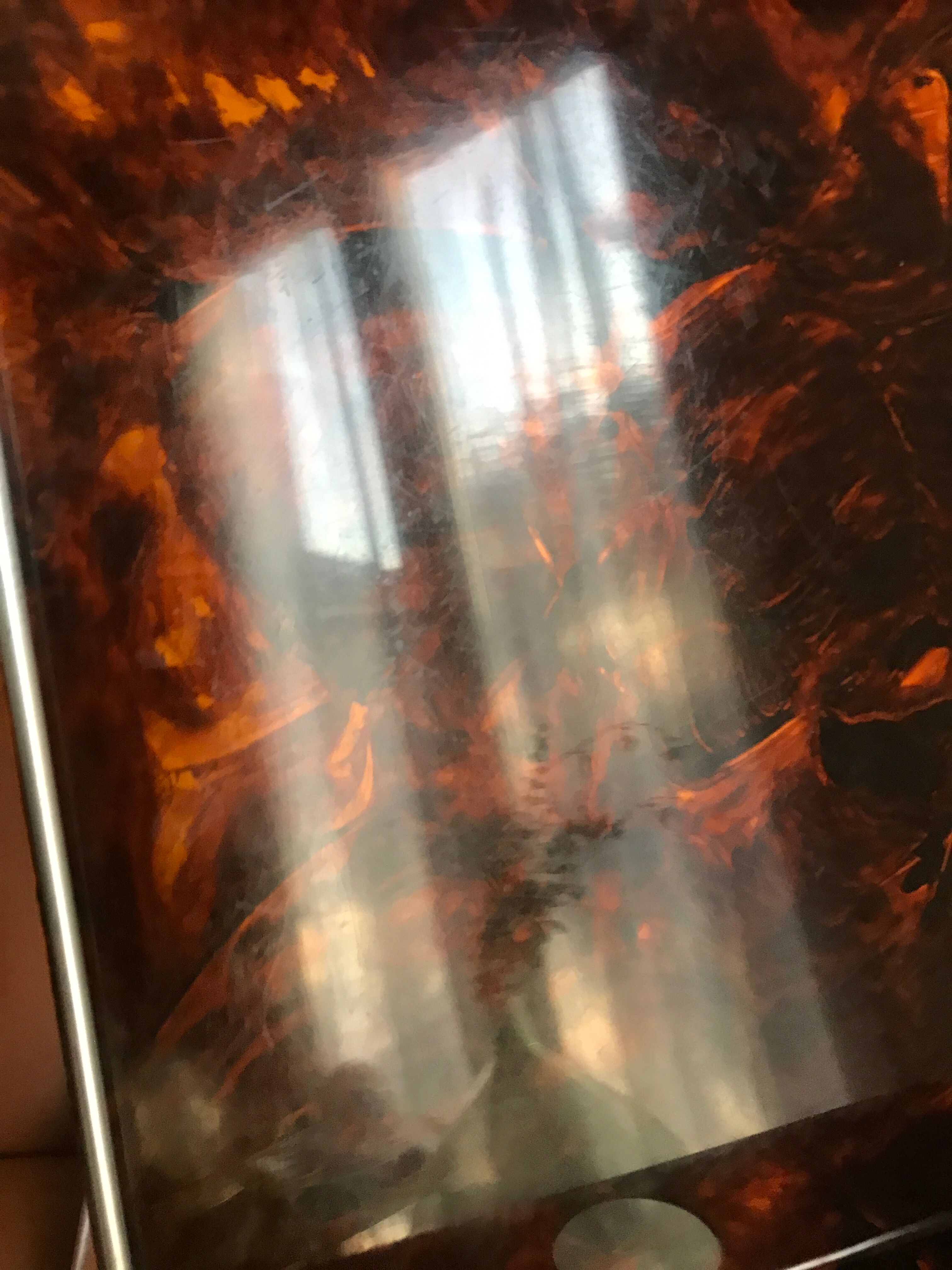 Tray in lucite tortoiseshell way circa 1970