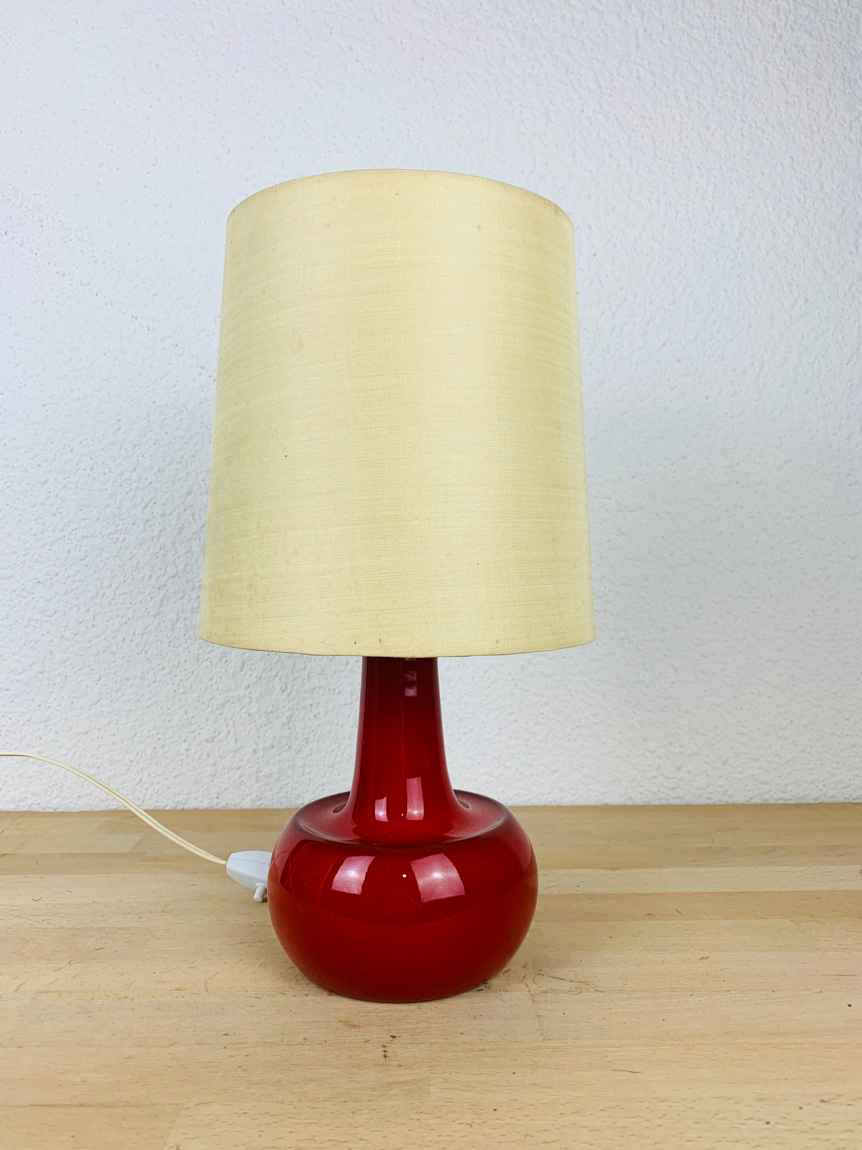 Vintage red ceramic lamp