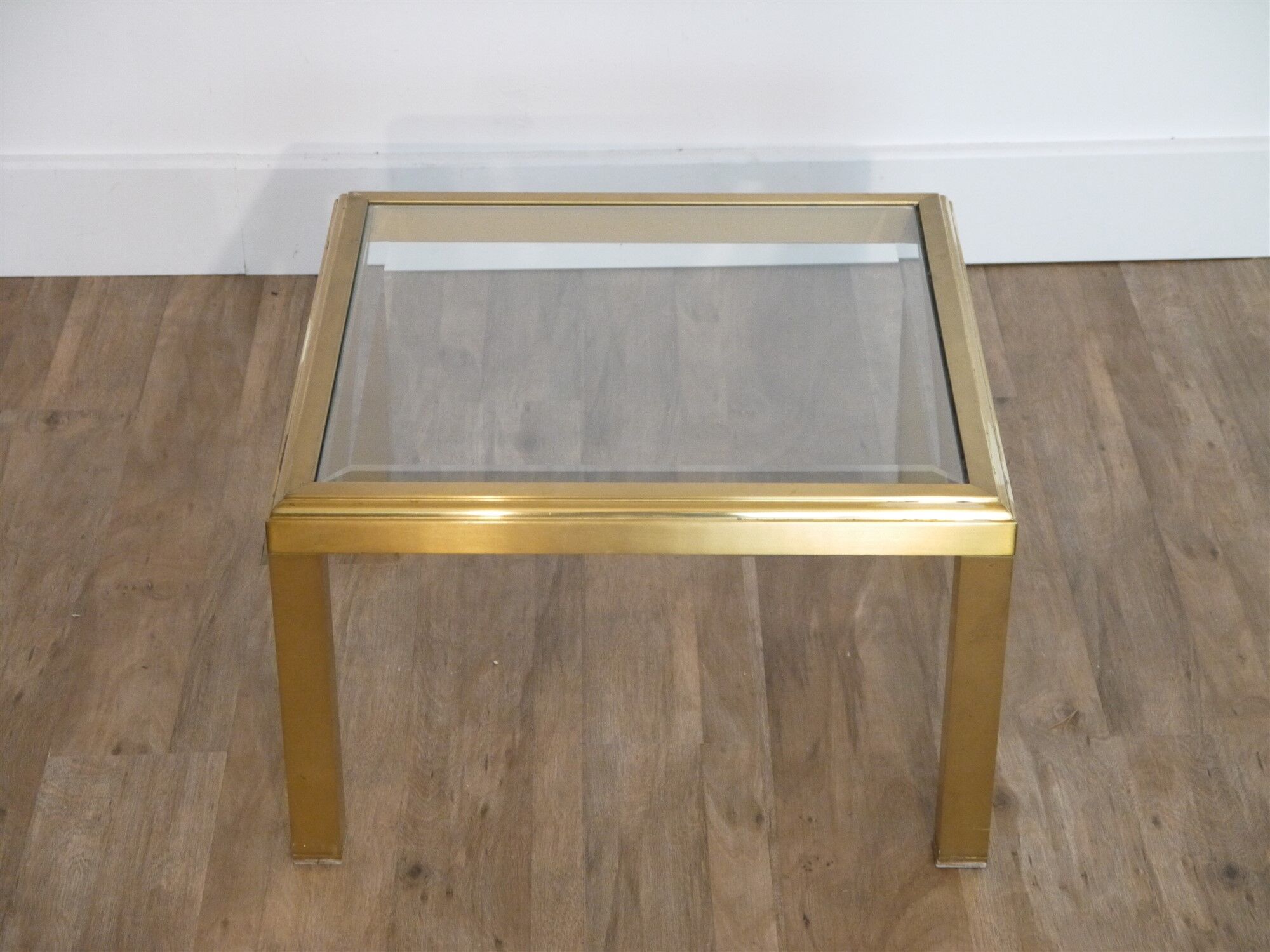 Brass and glass coffee or coffee table