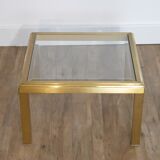 Brass and glass coffee or coffee table
