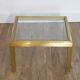 Table basse ou d'appoint en laiton et verre 1970