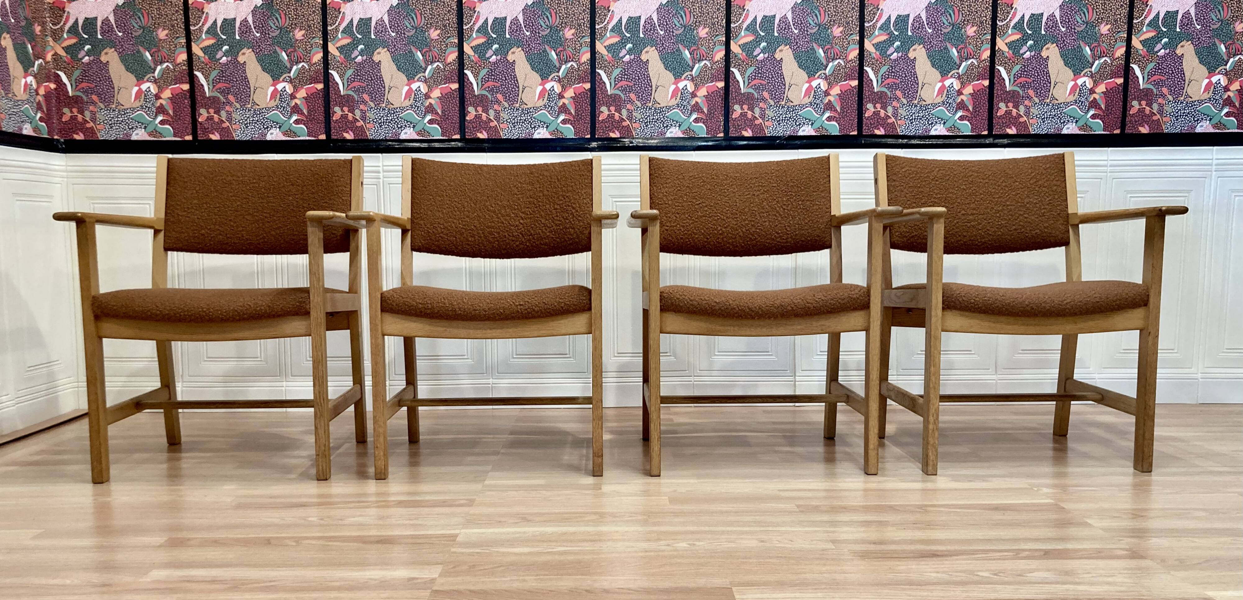 Set of 4 armchairs with "hans wegner" stamp 1960.
