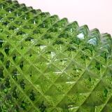 Empoli Italian glass bottle vase without cap, with diamond points