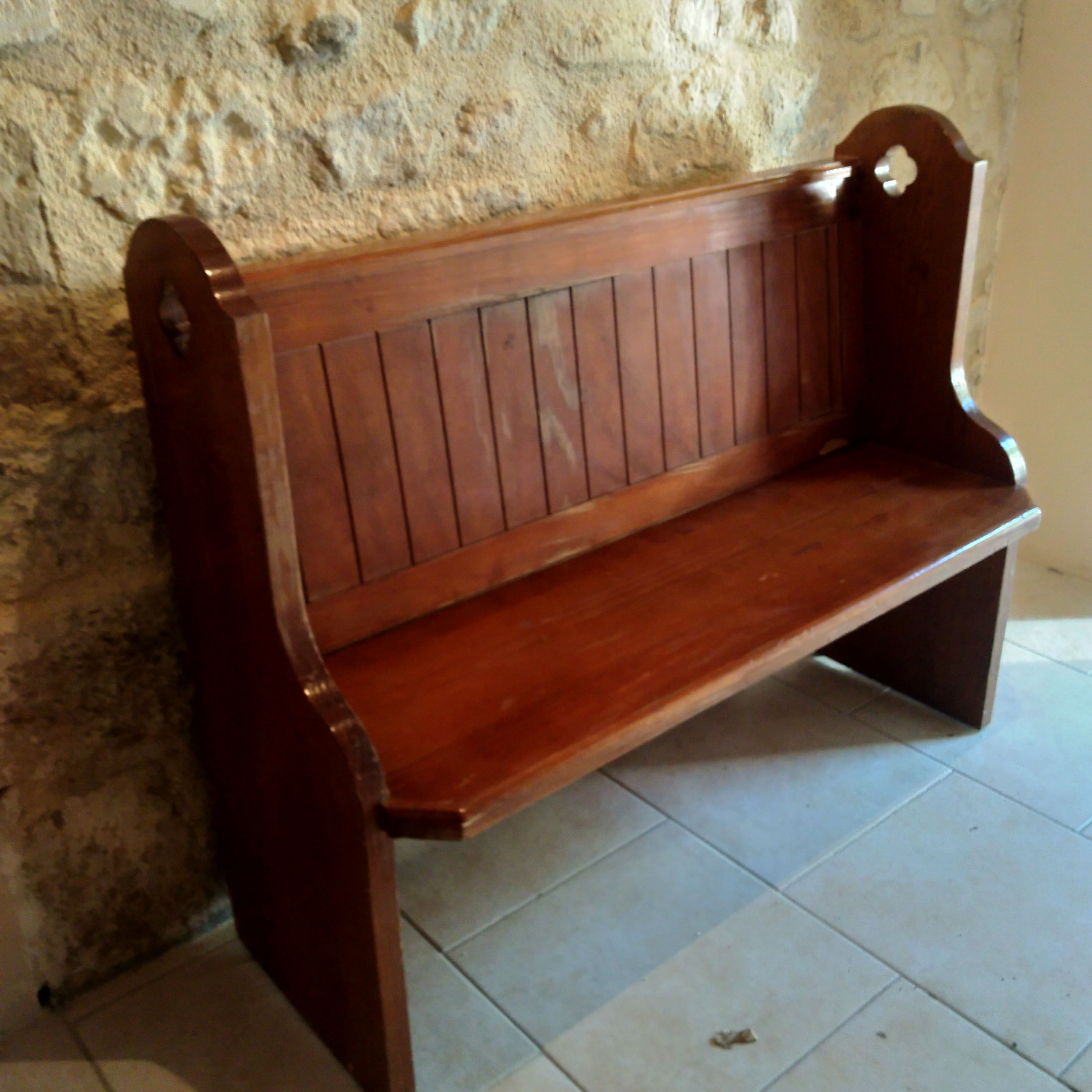 Wooden church bench