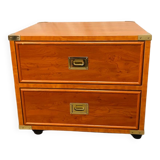 Gautier “Marine” bedside table in wood and brass, 1991