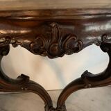 Console murale bois et marbre
