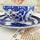 Lot de 10 tasses à thé et sous-tasses en porcelaine japonaise décor dragon bleu et blanc