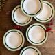 Lot de 7 assiettes creuses anciennes Salins - texas vert -