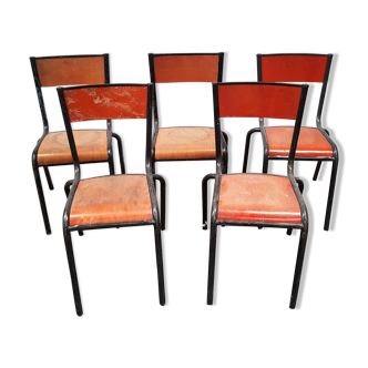 Old vintage school chairs