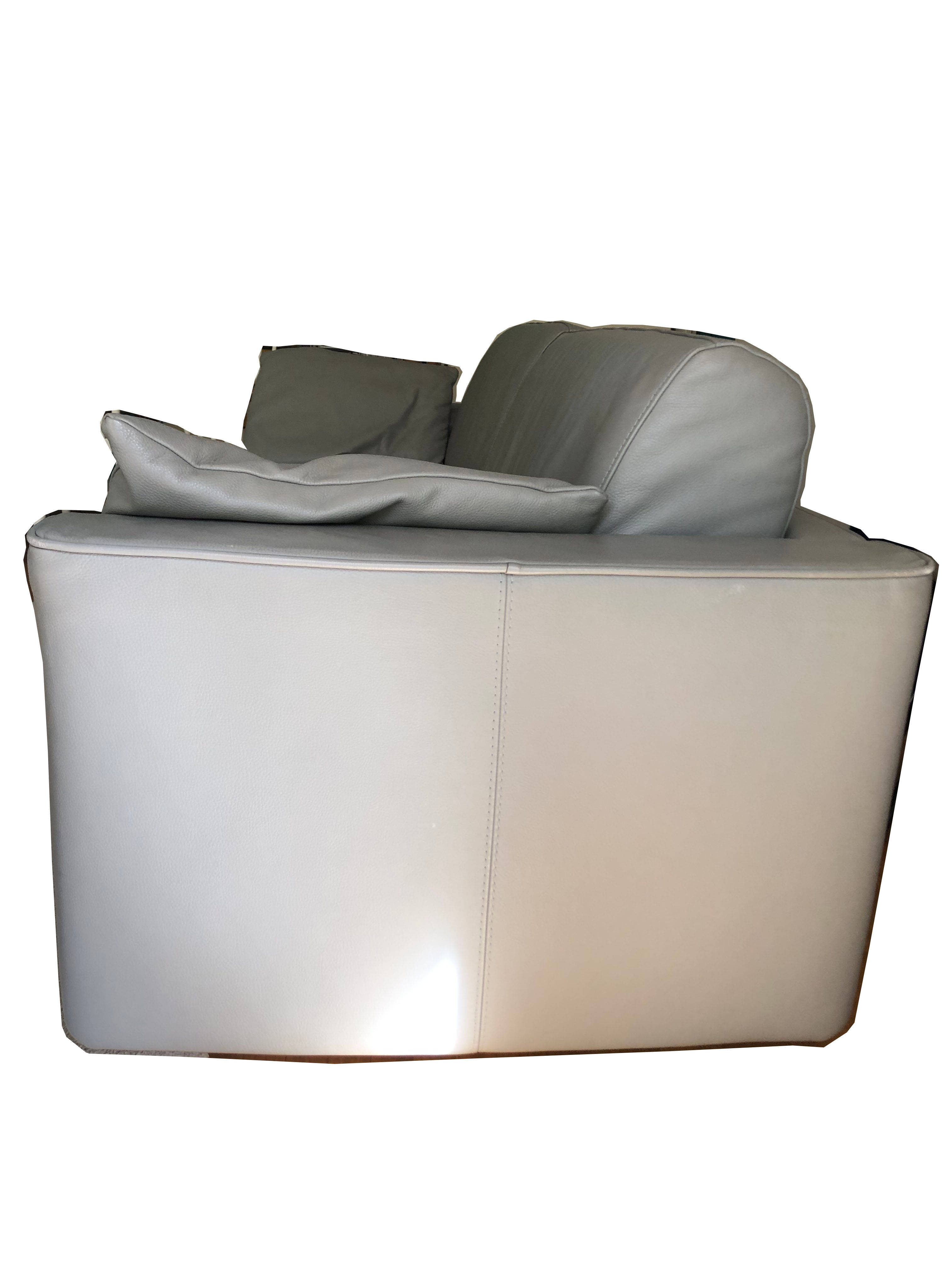 Sofa bed in grey leather from Steiner