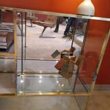 Showcase shelf, brass bar and mirror 70