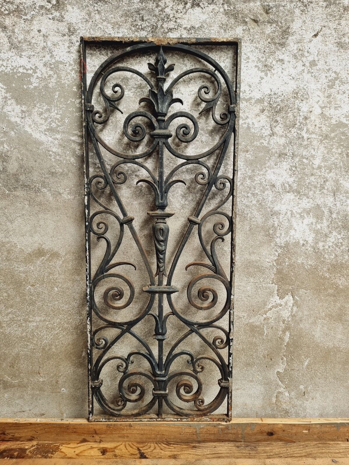 Old iron door grille window grille