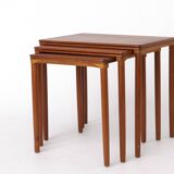 Set of 3 Teak Nesting Tables – 1970s Danish, Mid-Century Modern Design