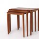 3 Danish nesting tables in teak, 1970s.