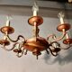 Lustre en bronze double patine à 8 bras de lumière