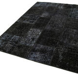 Handwoven anatolian contemporary 172 cm x 243 cm black patchwork carpet