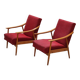 Pair of Czechoslovak armchairs 1960 red pink 1960