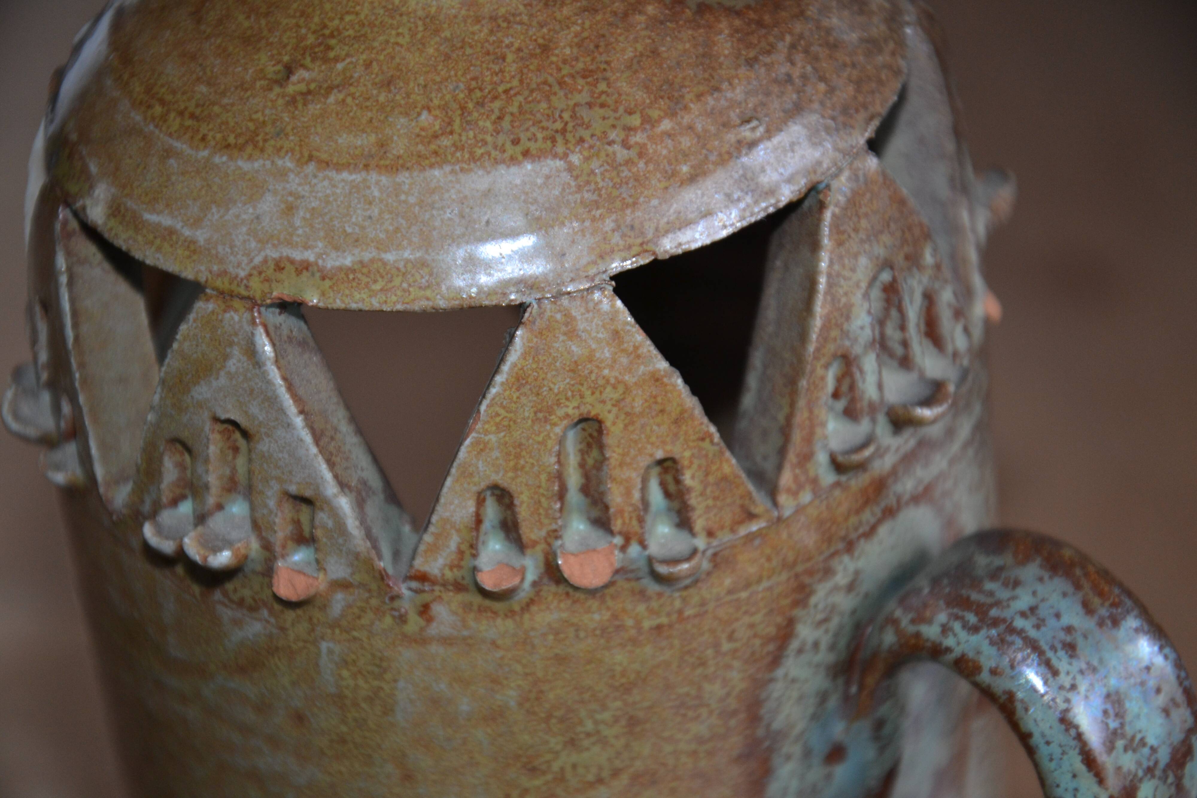 Stoneware photophore "the Cyclades" 1970s