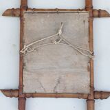 Old bamboo-style wooden mirror