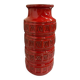 Vintage geometric red ceramic vase Scheurich WG