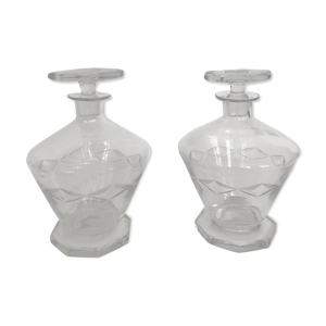 paire de carafes en verre