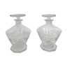 Pair of art deco glass carafes