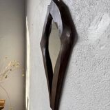 Brutalist wooden mirror 1900